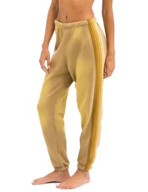 Slim Wear Design 5 Stripe Sweatpants, Faded Tan