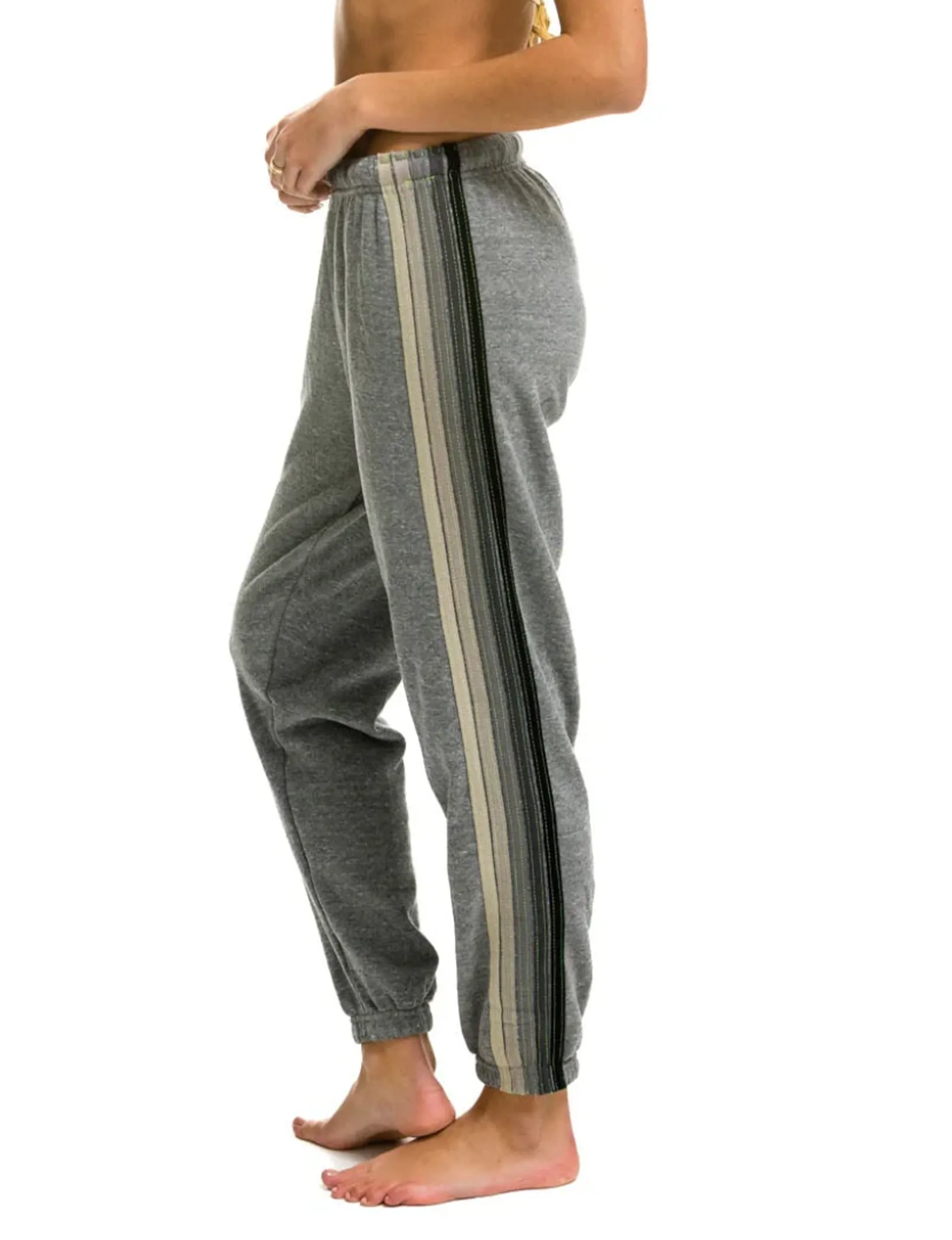 5 Stripe Sweatpants, Heather Grey/Grey Stylish Layers