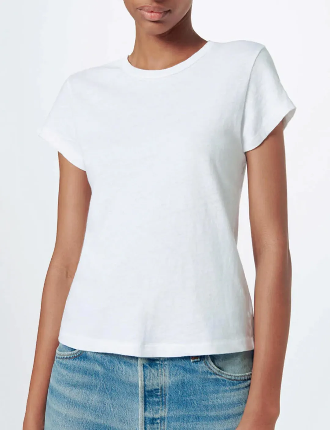 Breathable and Comfortable 60s Slim Tee, Optic White
