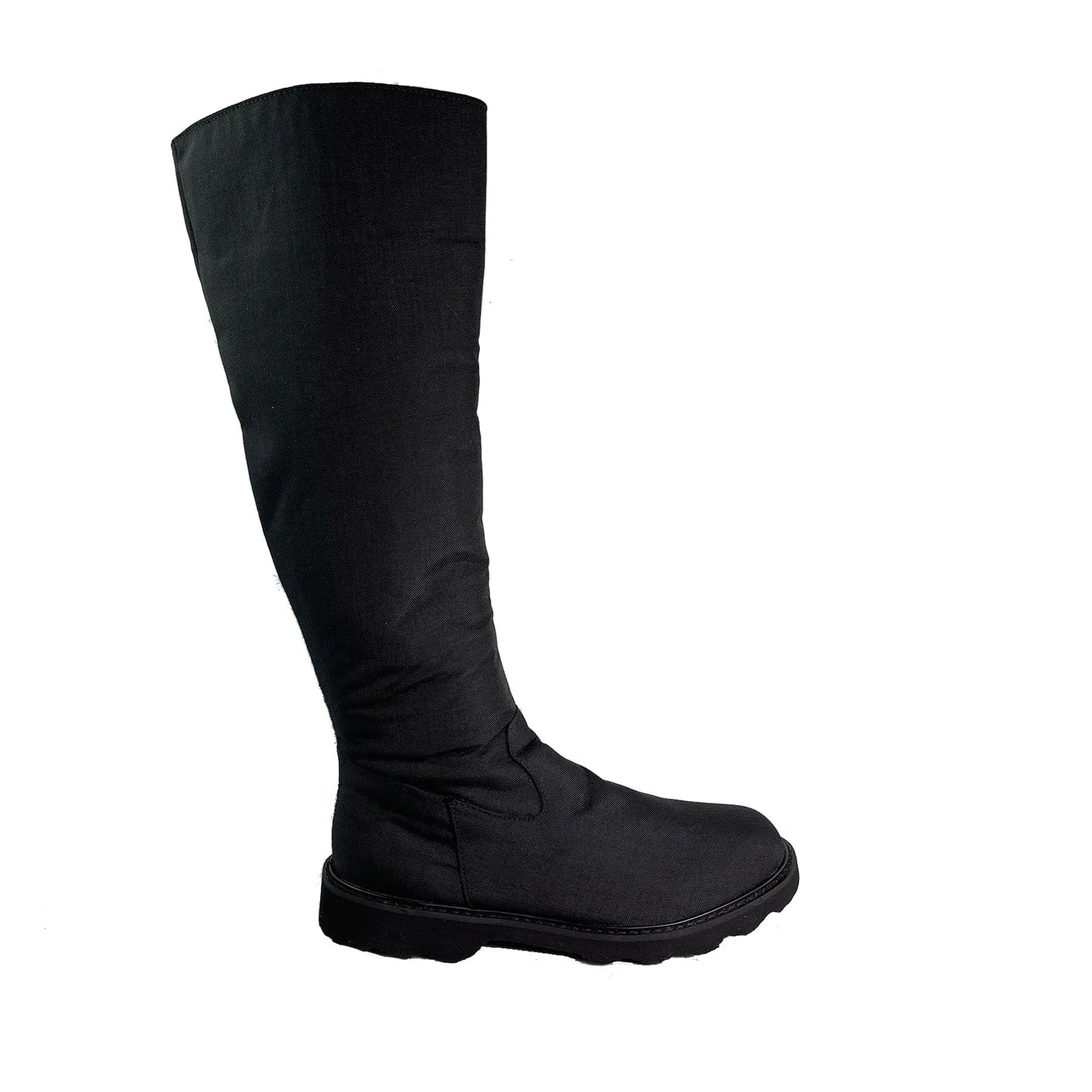 'Abbey' vegan knee-high riding boot with chunky sole by Zette Shoes - black Stable Support Weather Resistant User Comfortable Flex