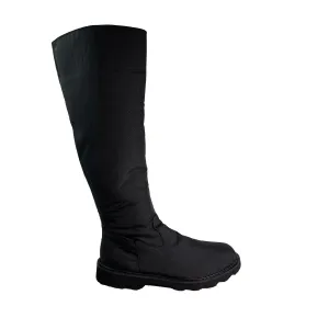 'Abbey' vegan knee-high riding boot with chunky sole by Zette Shoes - black Stable Support Weather Resistant User Comfortable Flex