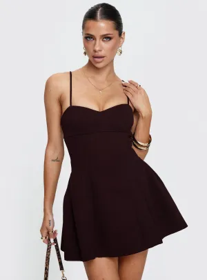 Hidden-Pocket Abdul Mini Dress Wine