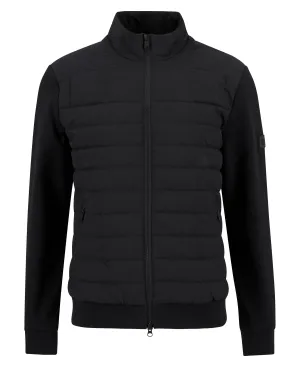 ID25797-Barbour Black Collins Baffle Sweatshirt Layered construction Convertible Collar