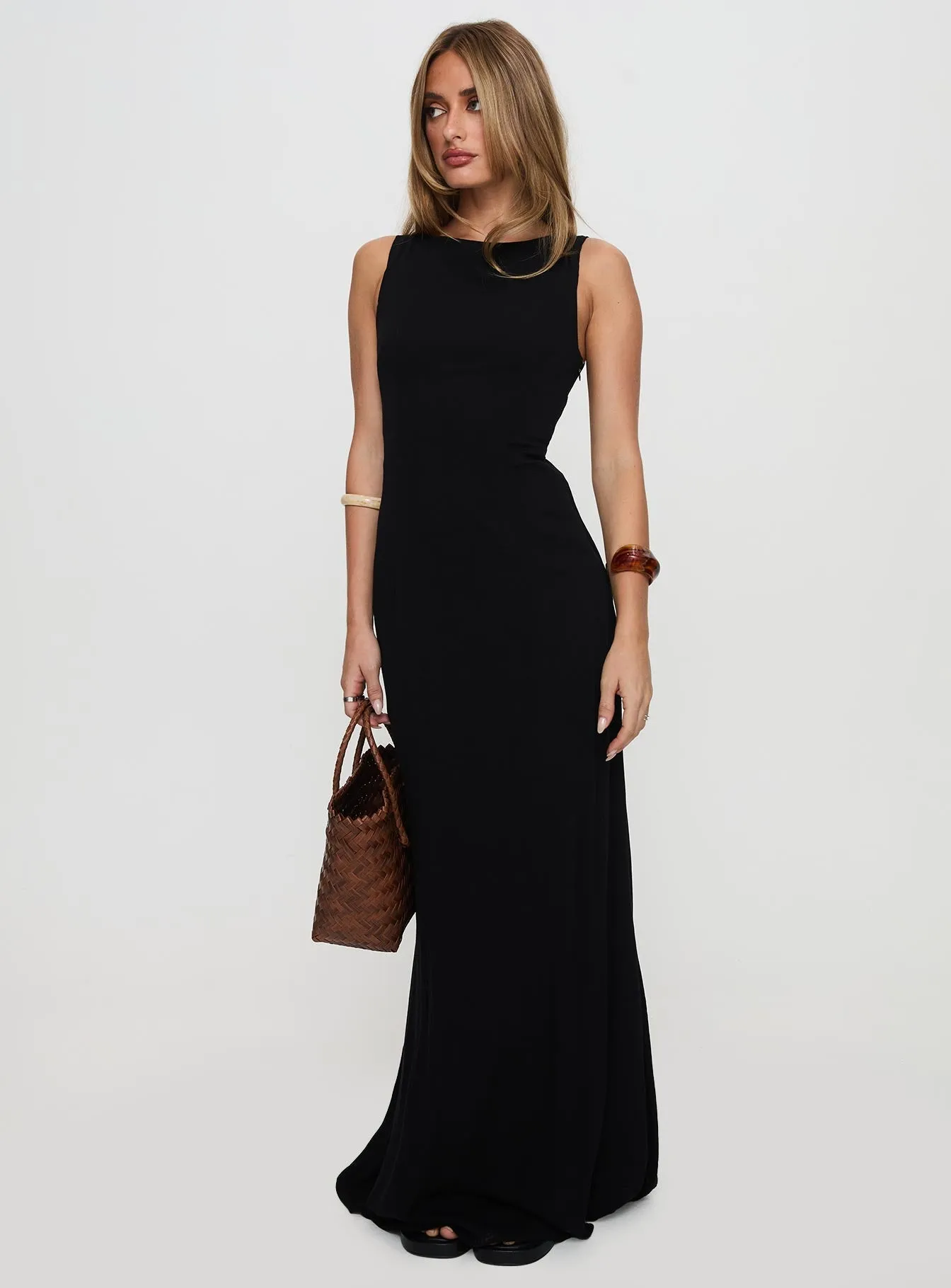 Ace Of Hearts Backless Maxi Dress Black Petite Perfect Cut