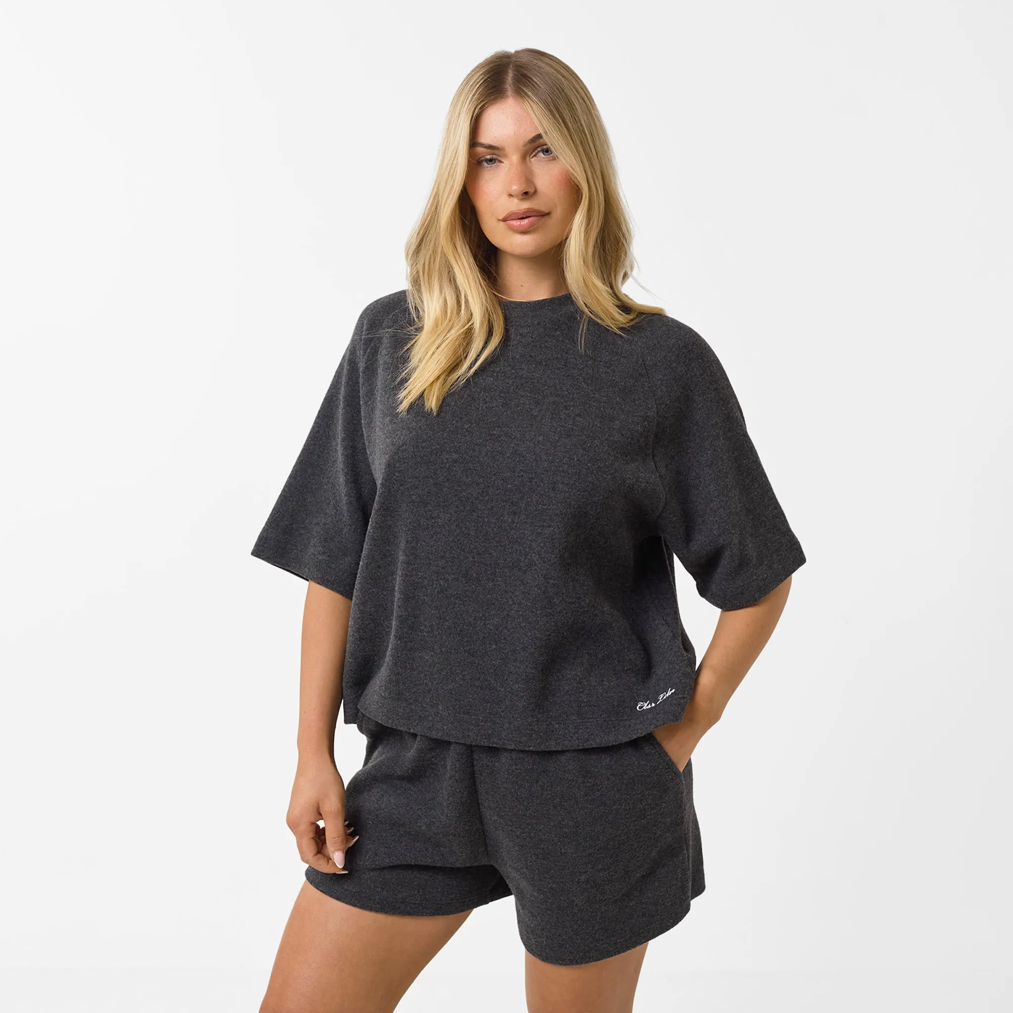 Soft Knit Twinset | Charcoal ShrinkageFree Fabric Multi-Purpose Wear
