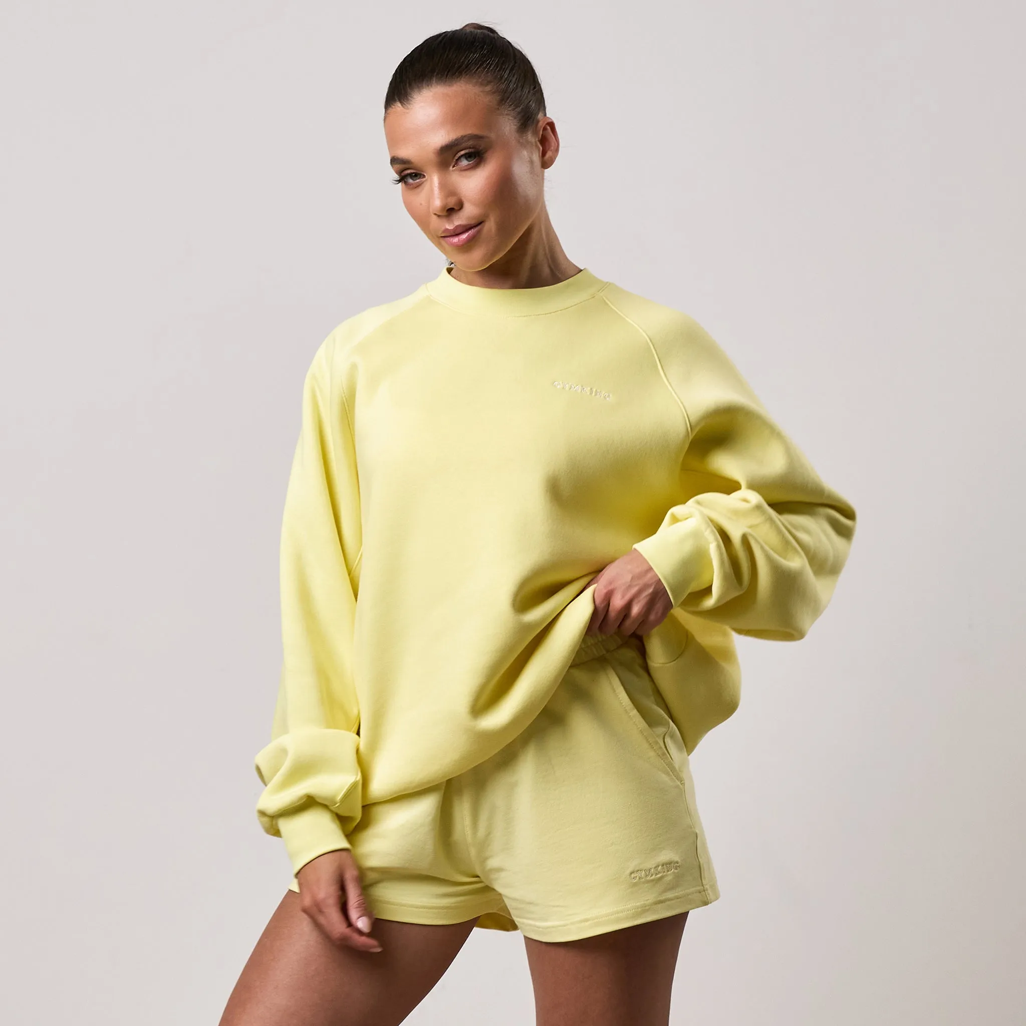 Fashionable Gym King 365 Raglan Sleeve Crew - Sherbet Lemon