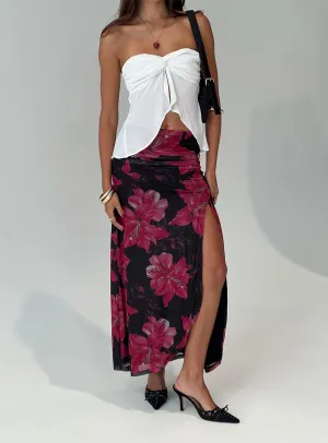 Clean Mood Cooperi Maxi Skirt Black / Red Floral Petite