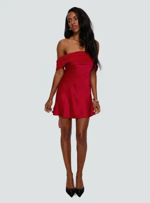 Side-Slit Adoration Mini Dress Red