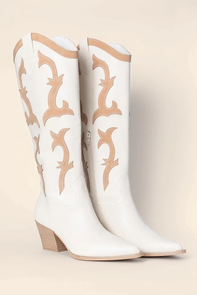 Adriana Beige Cowboy Boots SALE SALE youth trend