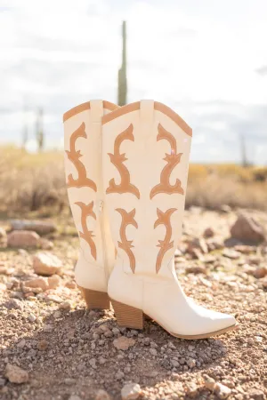 Adriana Beige Cowboy Boots SALE SALE Padded Interior Snow Trekker Rainy Day