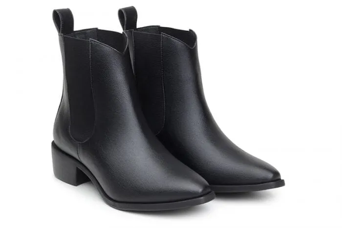 'Marcela II?? Women's Vegan Chelsea Boot by Ahimsa - Black Closed Toe Off Duty