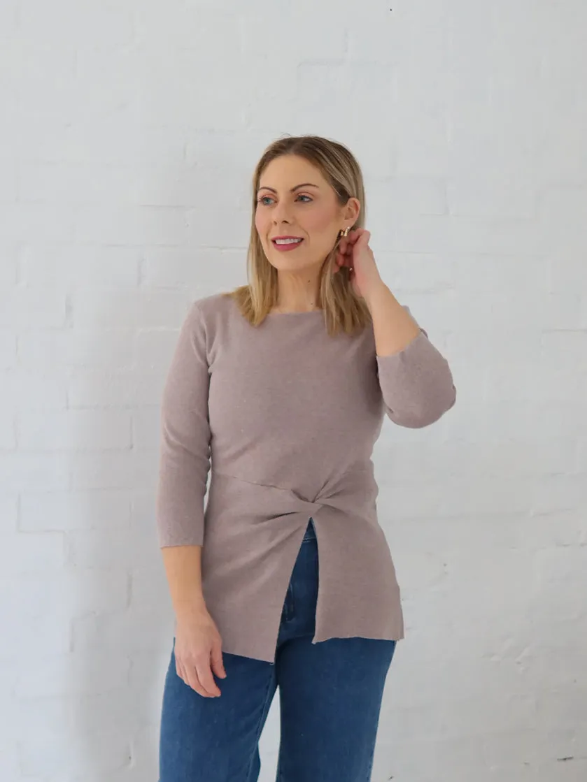 Ailani Knit Top - Mocha Casual Comfort