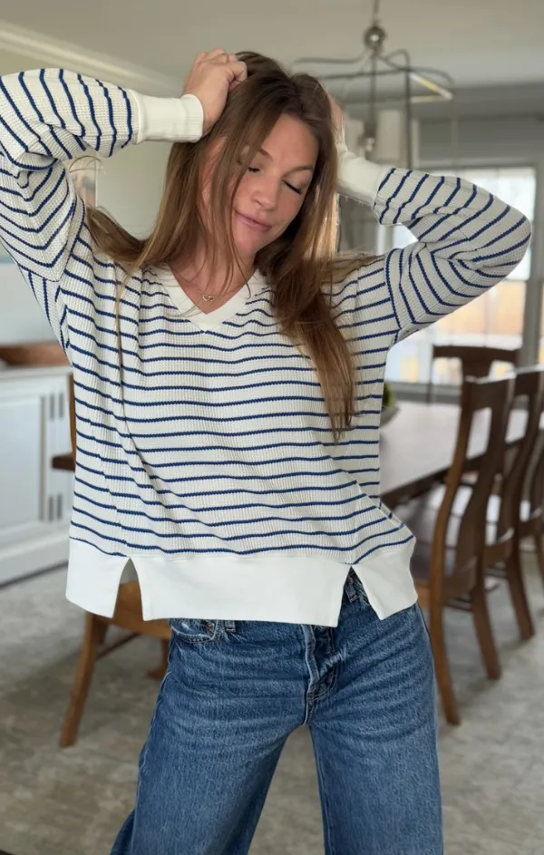 Royal V Neck Top Cozy Texture