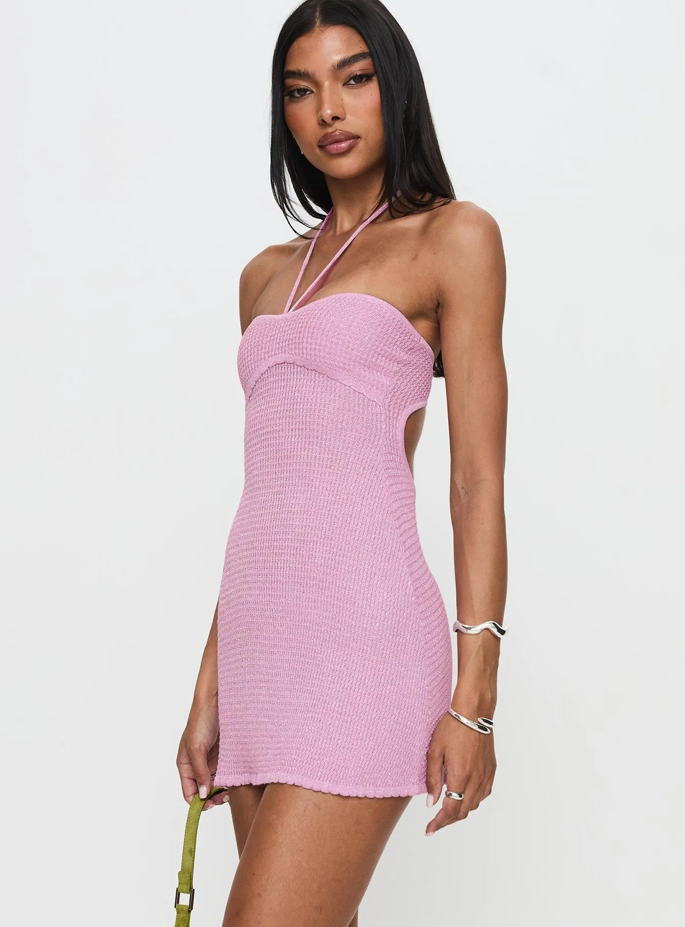 Comfortable and Chic Odeya Halter Mini Dress Pink
