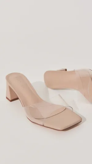 Clear High Heels Lightweight Sole Finbar Heel - Clear / Nude