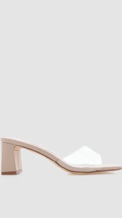 Lace Up Style Finbar Heel - Clear / Nude