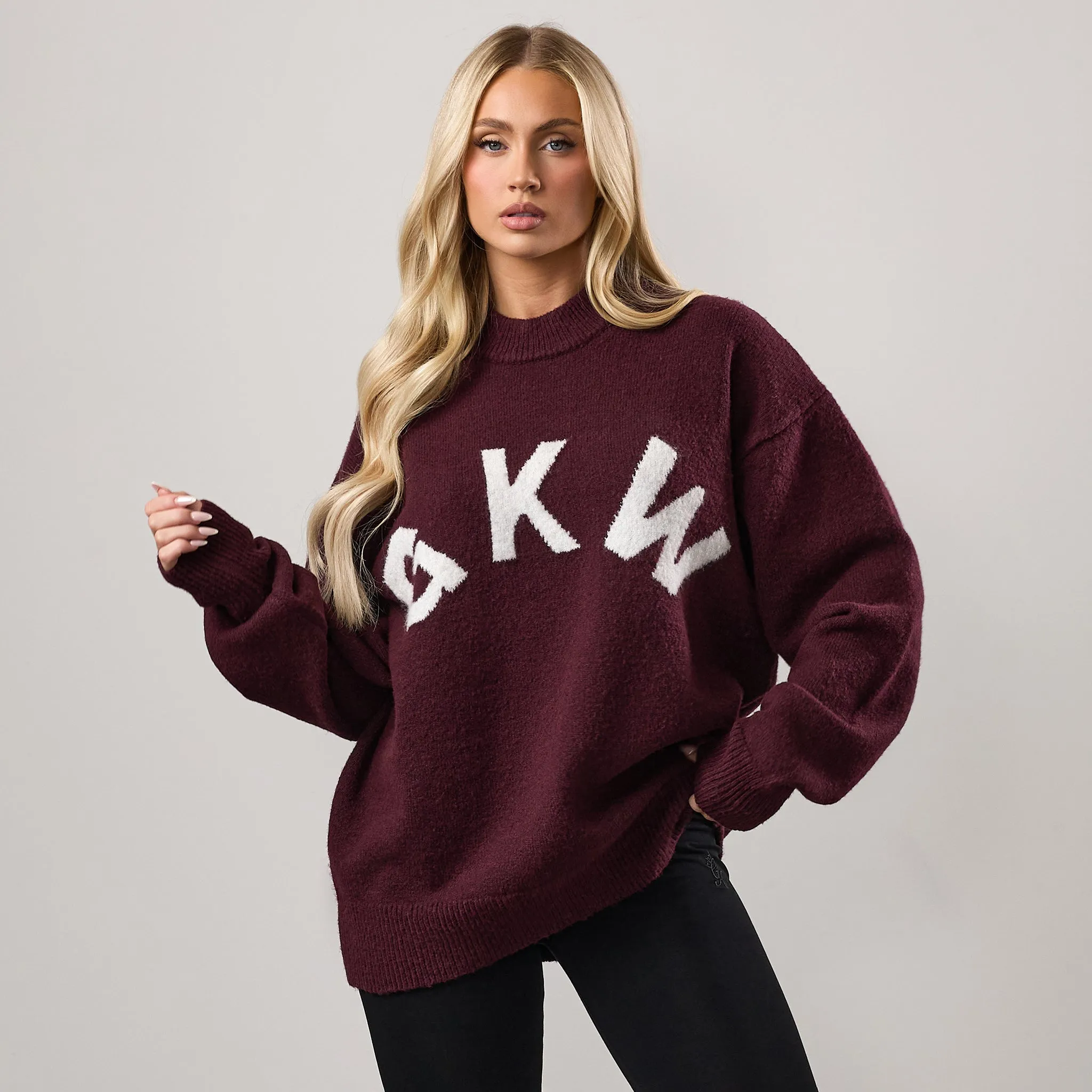 Cool Vibes Gym King Restore Knit Crew - Fig/Cream