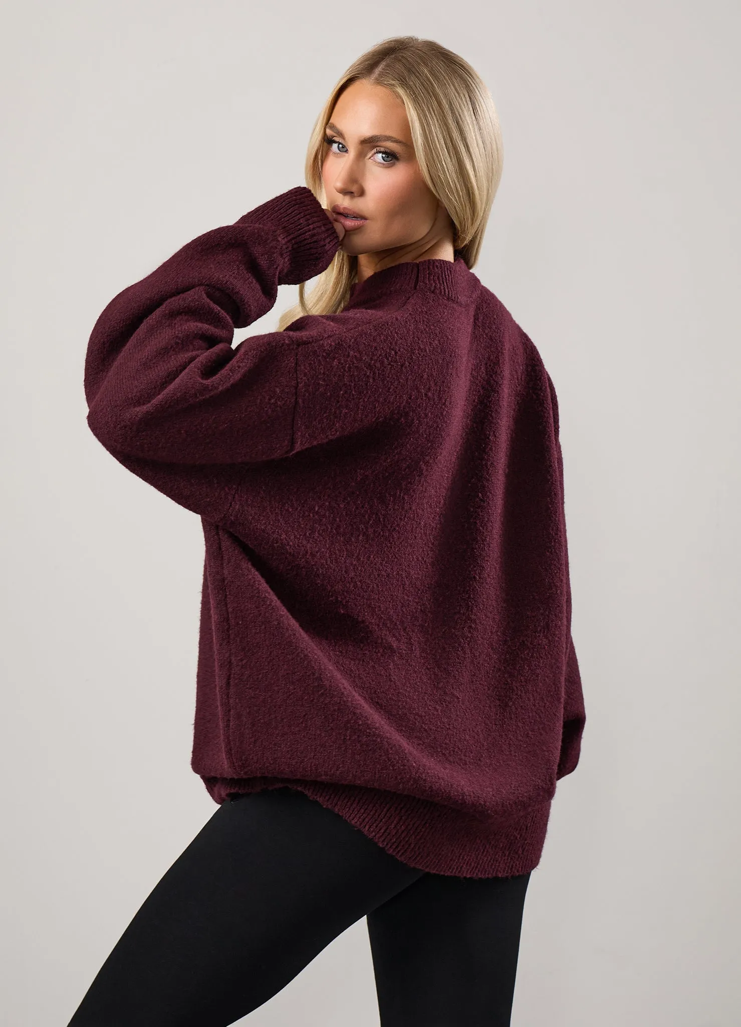 Color fastness Lounge Comfort Gym King Restore Knit Crew - Fig/Cream