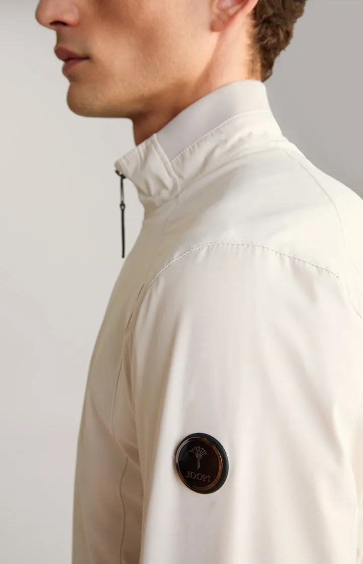 ID24171-Joop Off White Bariso Jacket Stretchable Material Light Reflective