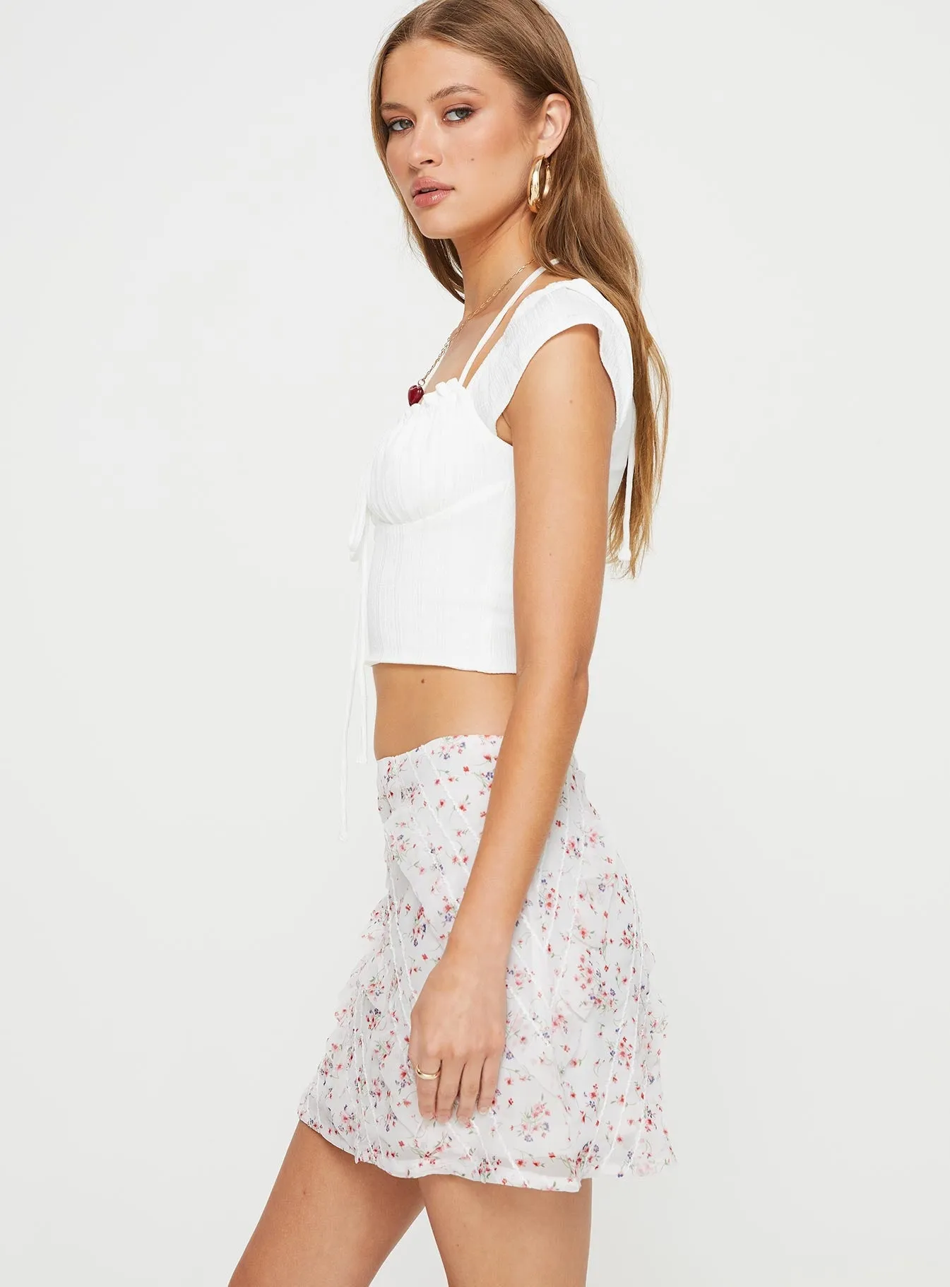Contemporary Design Hasmyn Mini Skirt White / Floral