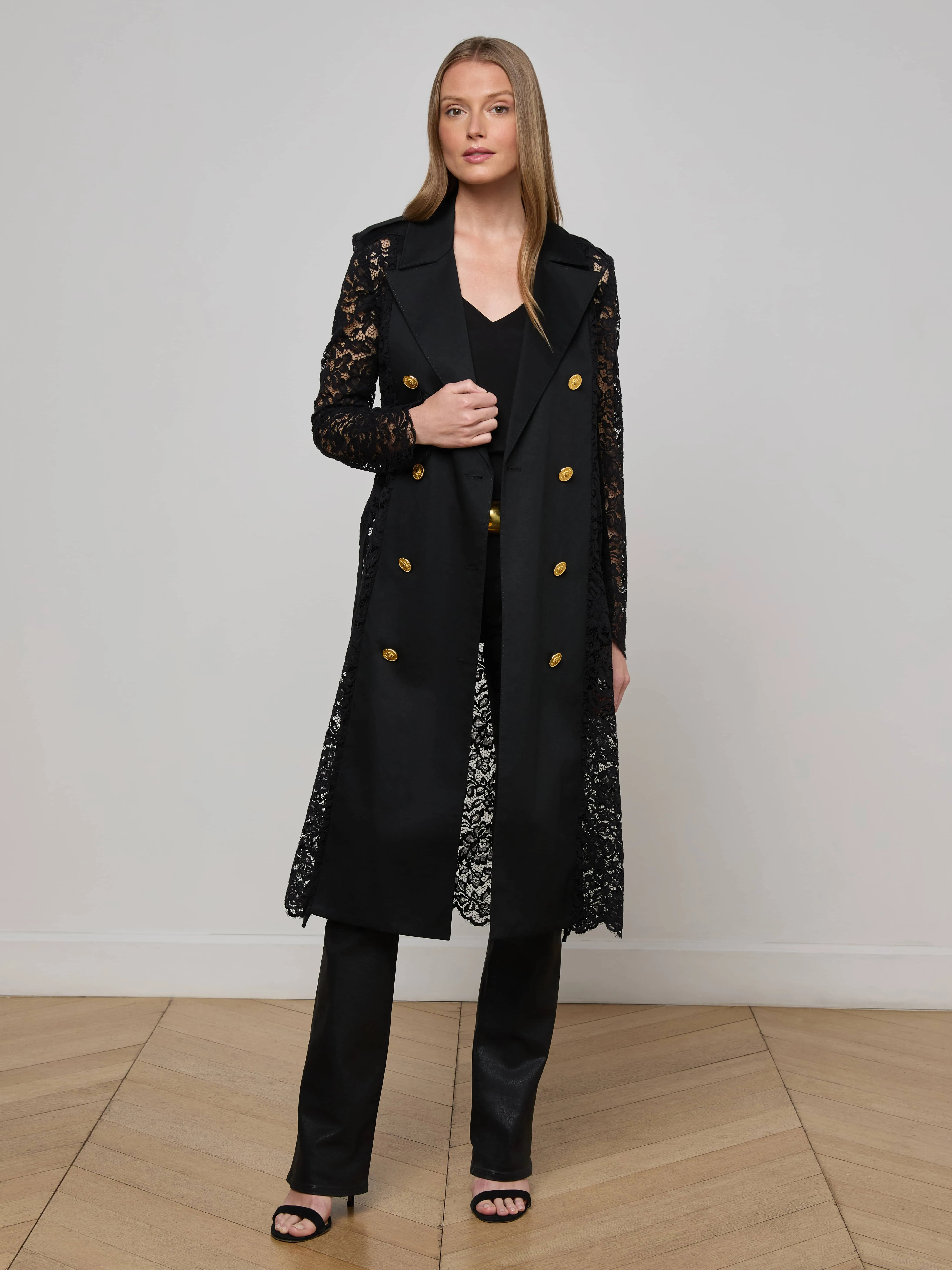 Amata Lace Trench Coat heavy duty fabric