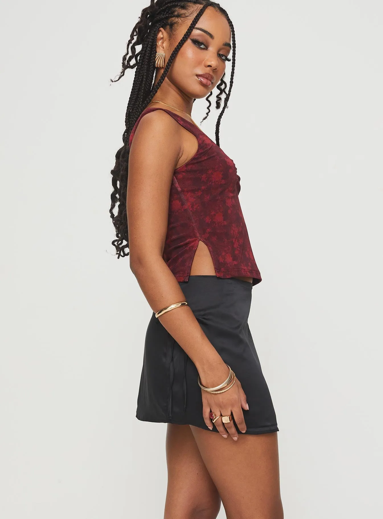 Ambrosia Mini Skirt Black Maximalist look Thermoregulating Fabric