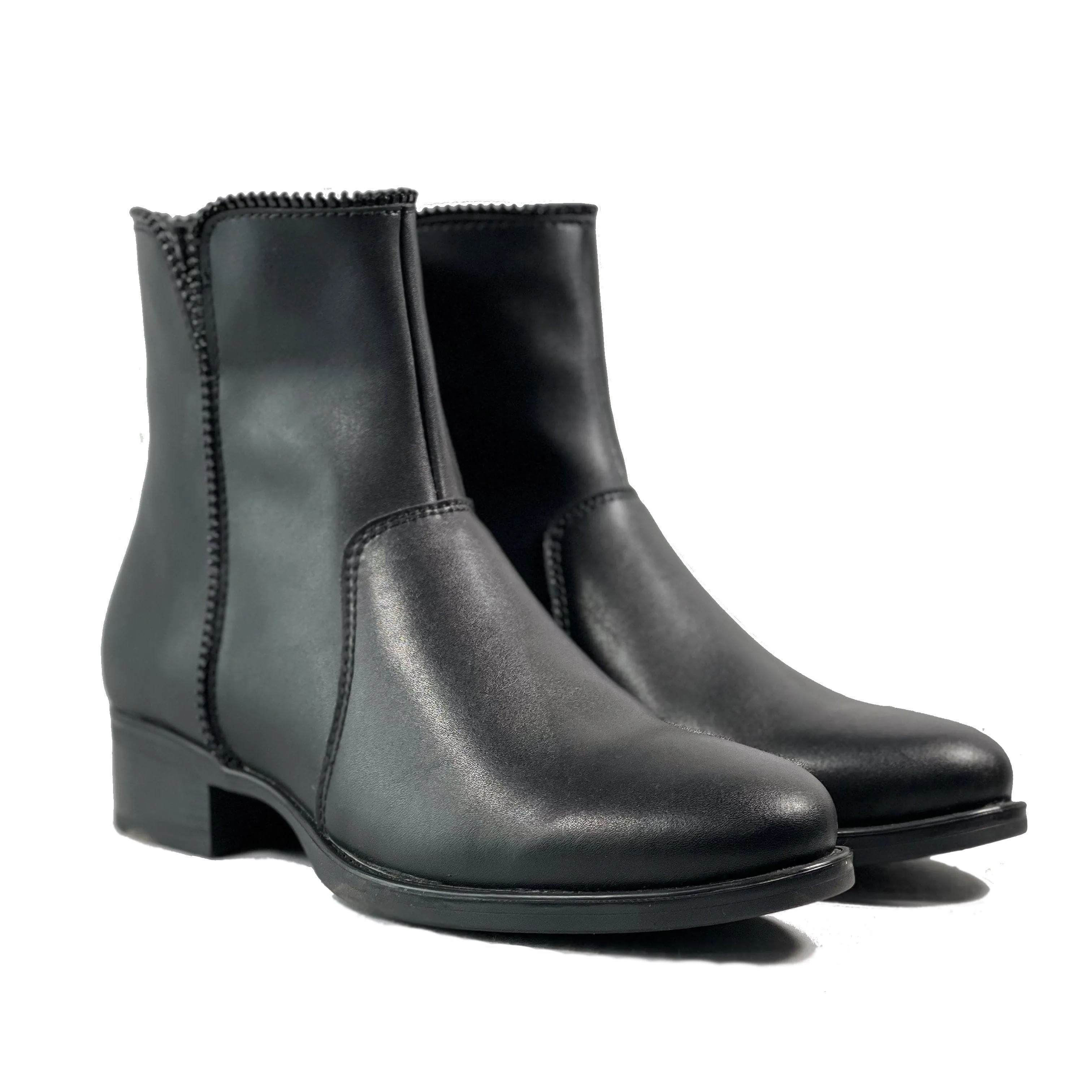 Comfort Lining Windy Weather 'Amelie' vegan-leather ankle boot by Zette Shoes - black