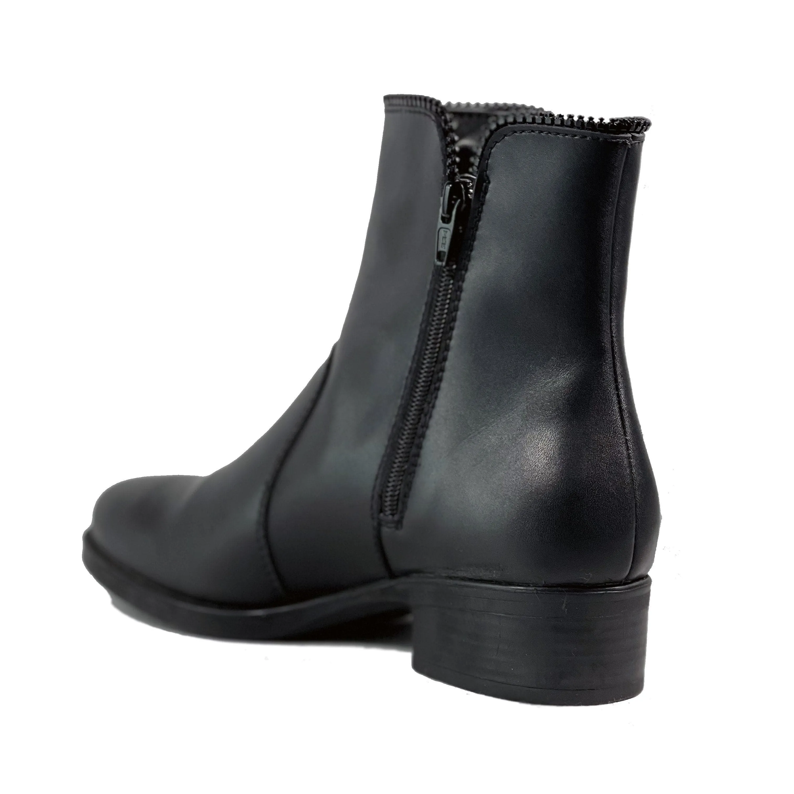 'Amelie' vegan-leather ankle boot by Zette Shoes - black Low Profile Winter Walker