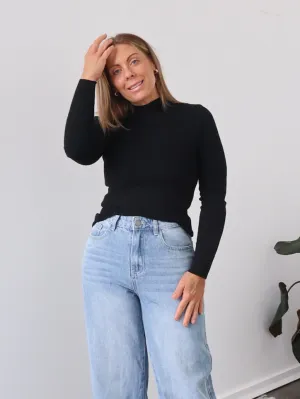 Amy Knit Top - Black Easy-to-Style Top