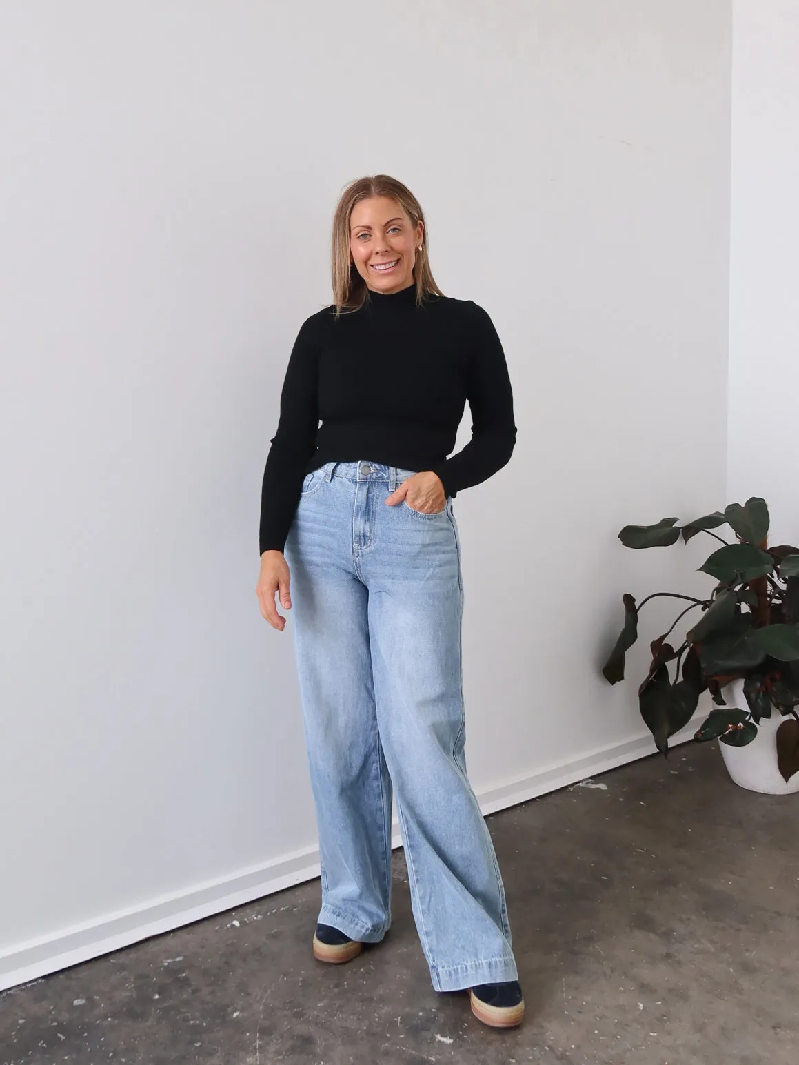 monochromatic Amy Knit Top - Black