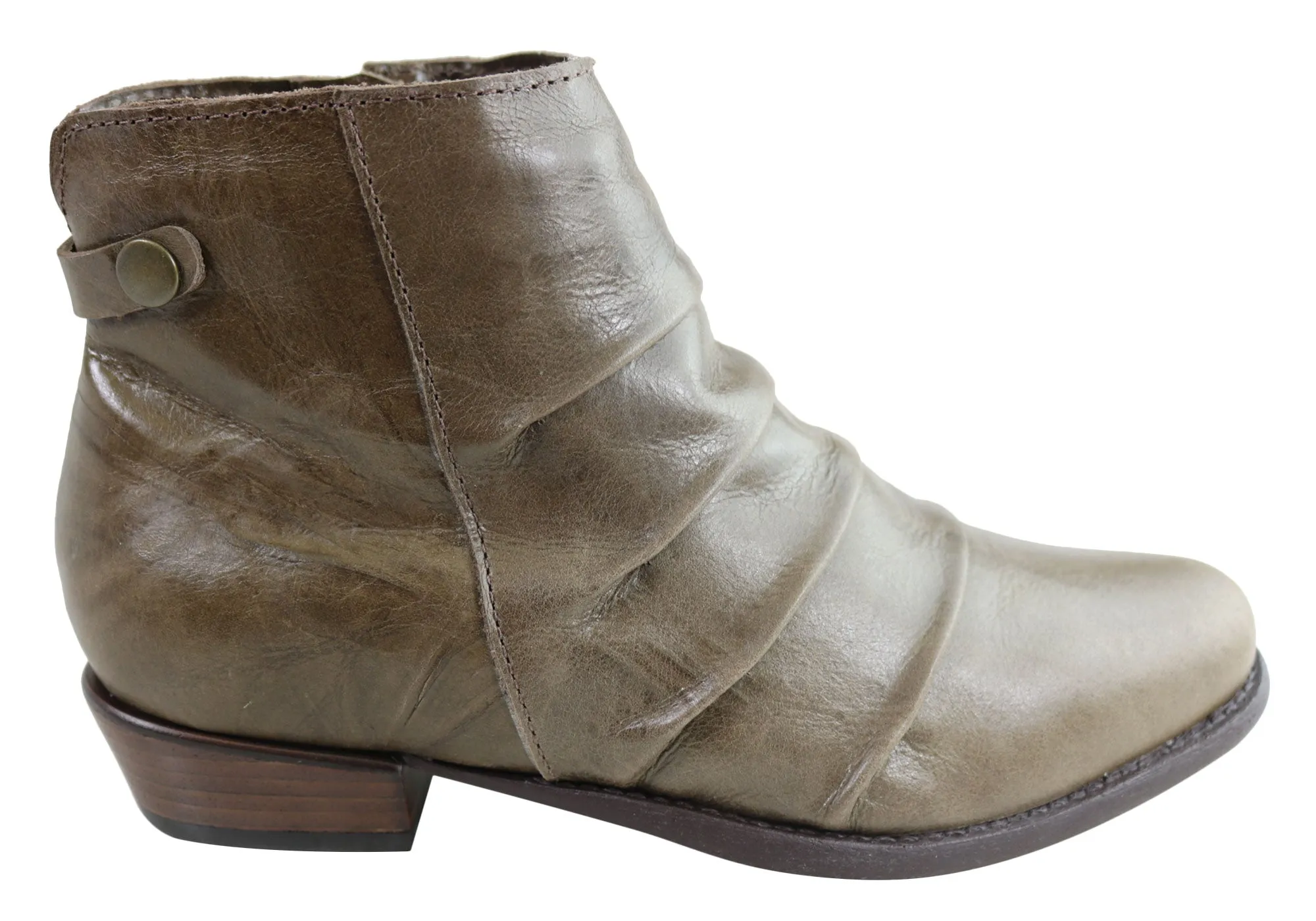 Andacco Avenue Womens Leather Comfortable Ankle Boots Made In Brazil ventilation channels All-Purpose Style