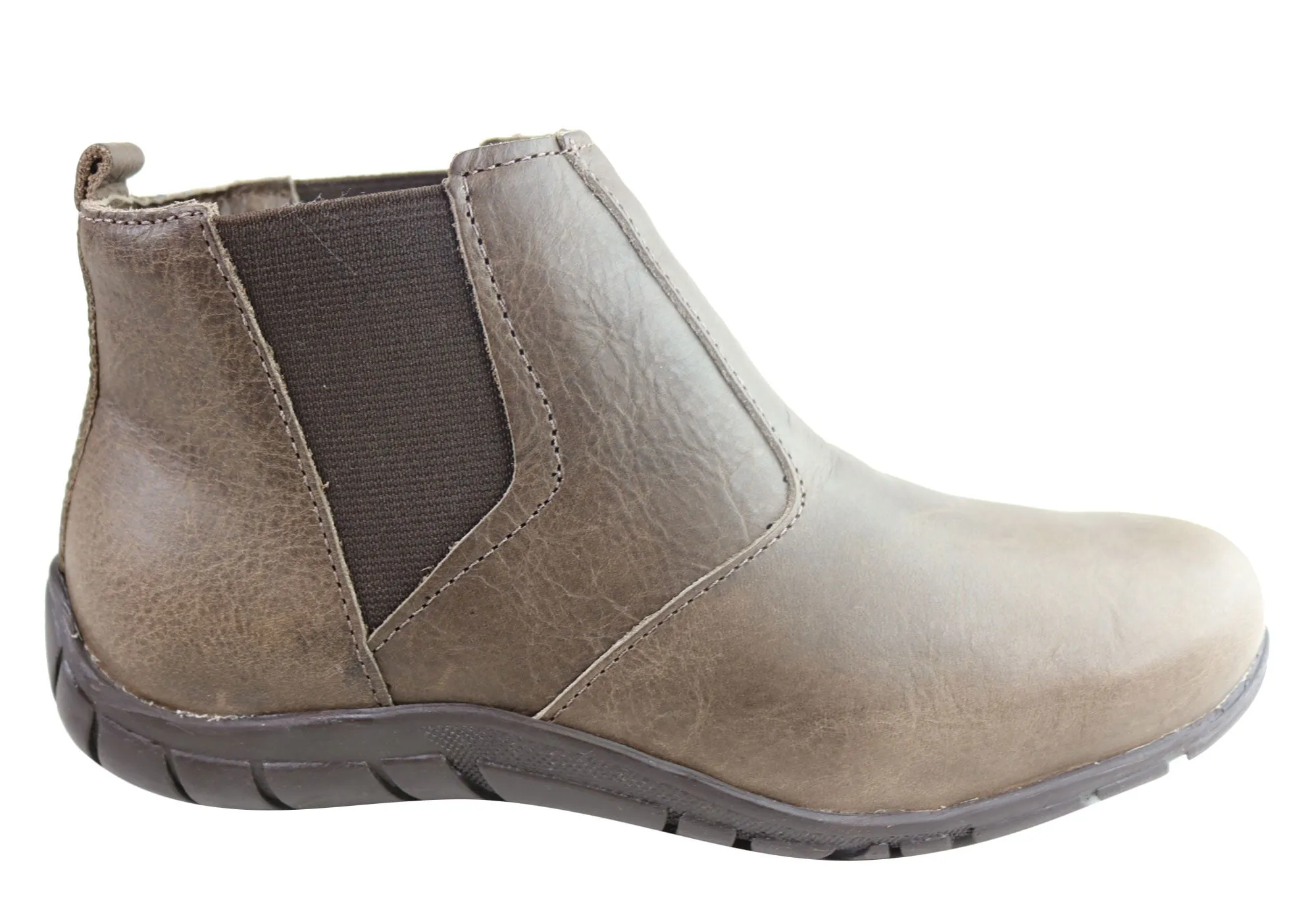 Sleek Comfort Soft Padding Andacco Civic Womens Leather Comfortable Ankle Boots Made In Brazil