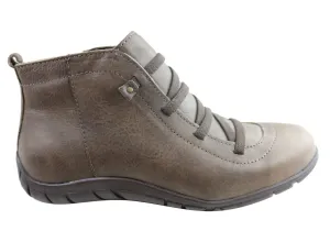 Ready For Adventure Andacco Mist Womens Leather Comfortable Ankle Boots Made In Brazil