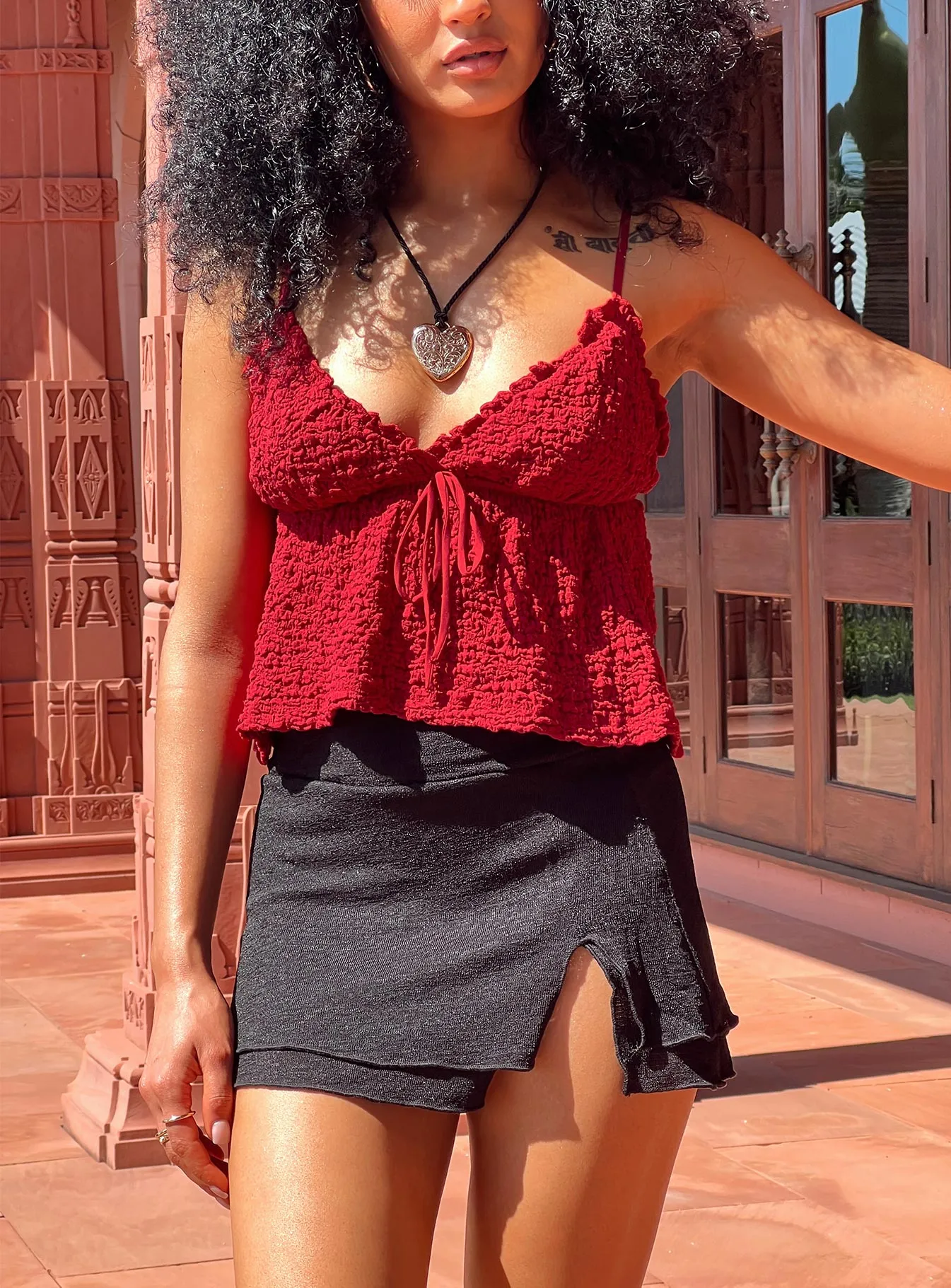 Heritage Inspired Angel Mini Skirt Black