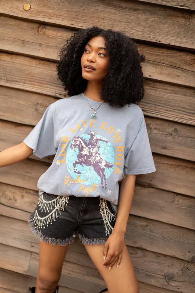 Breathable mesh lining DoubleLayeredCollar Zutter Long Live Cowboys Grey Graphic Tee