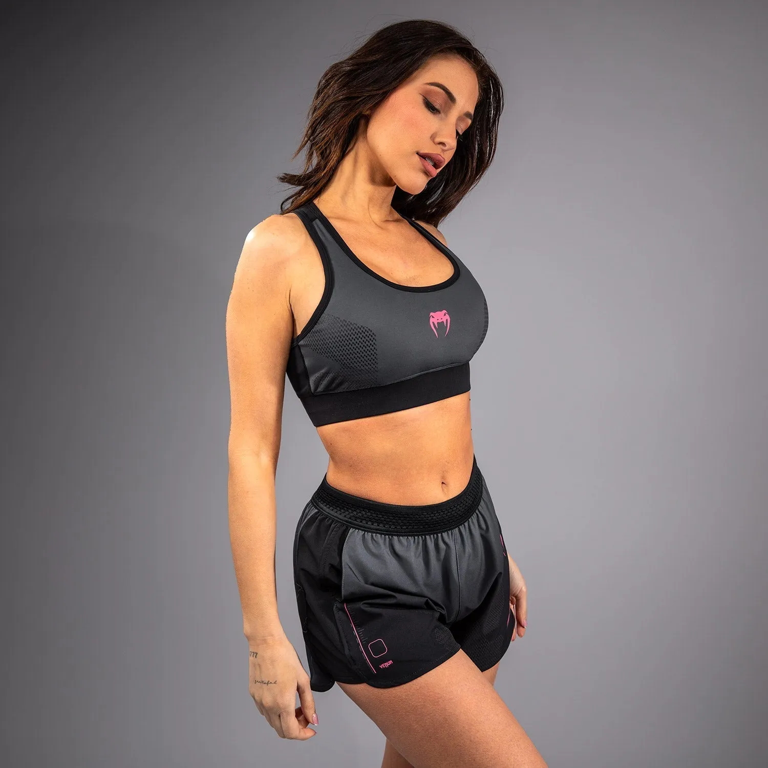 Athletes in training Venum Tactical XT Sports bra - Black/Storm Grey