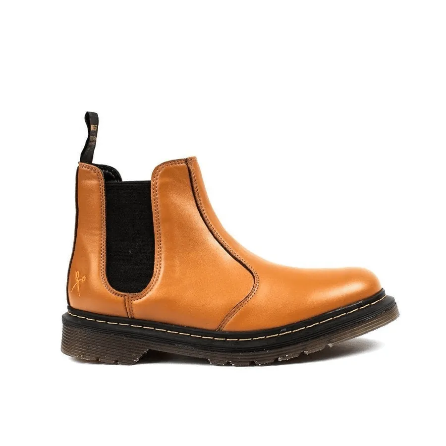 'Brick Lane' vegan Chelsea boot by King55 - brown Rough Walk