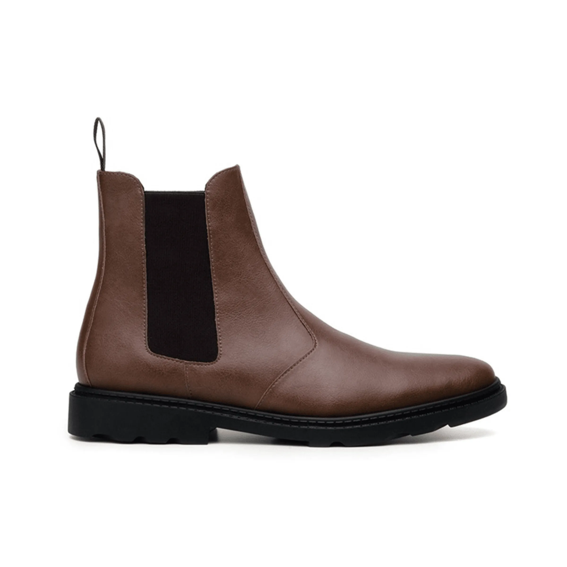 Wedge Heel 'Work Chelsea' Unisex Chelsea vegan boots by Ahimsa - cognac
