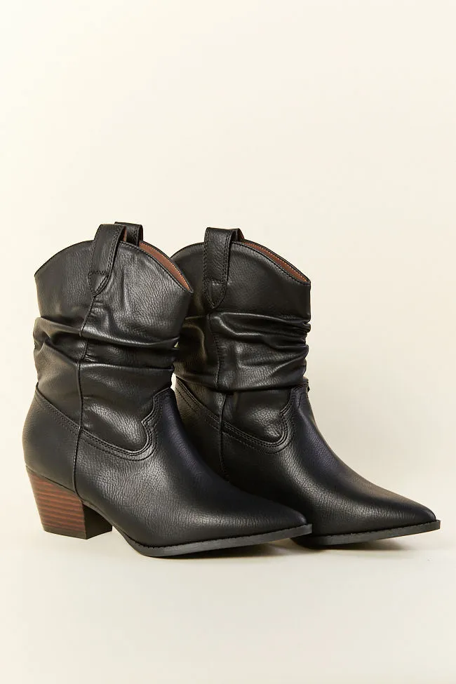 Durable Leather Kit Black Scrunch Western Boots