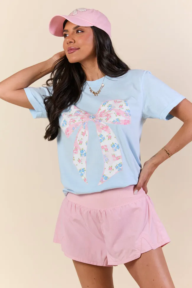 Minimalist Apparel Floral Bow Chambray Graphic Tee