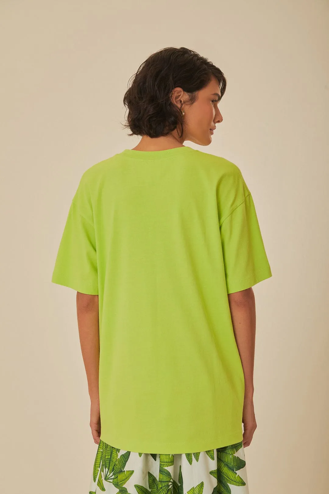 simple design proper length Green Sounds Like Brasil Organic Cotton T-Shirt