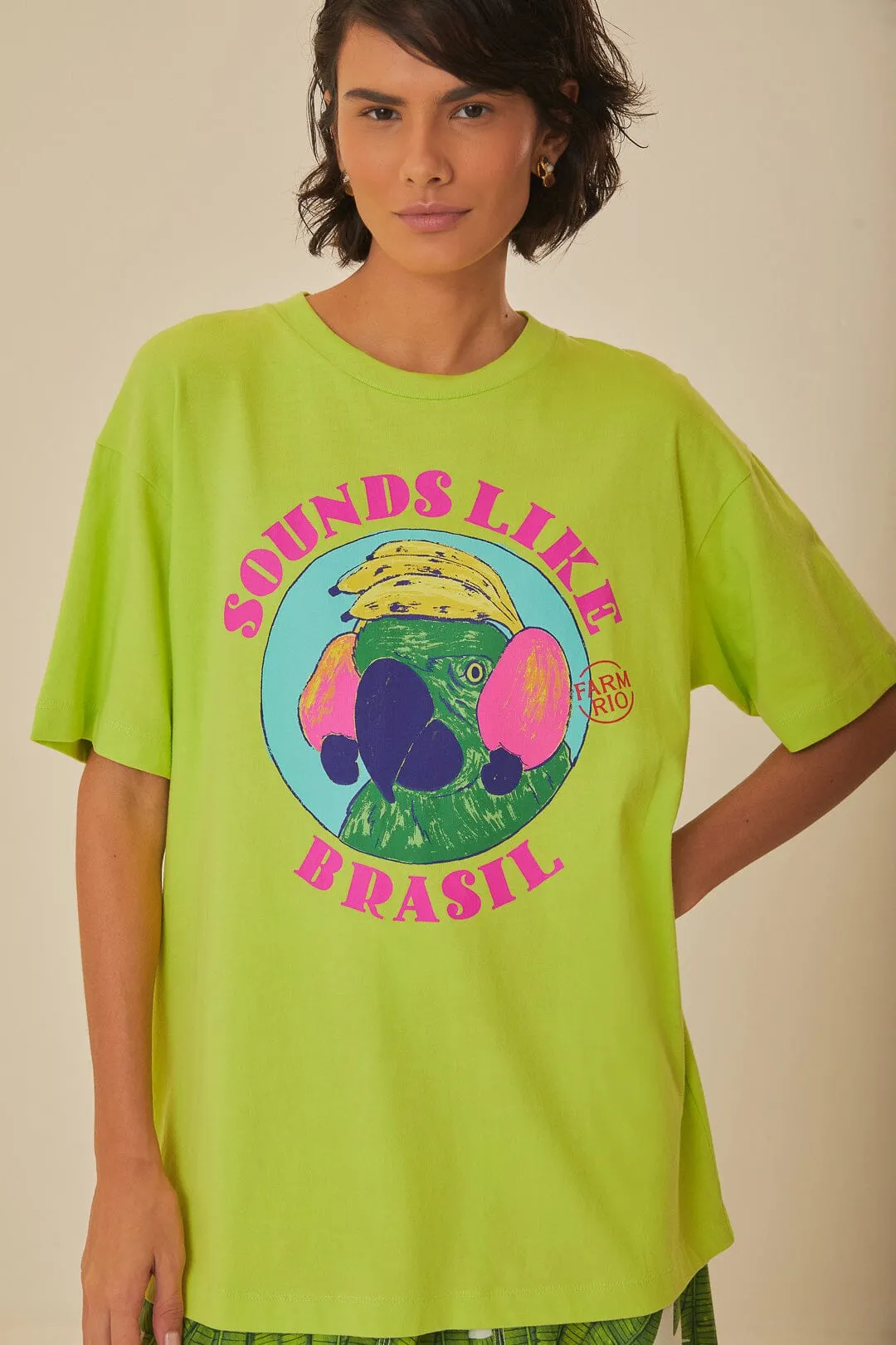 Anti Perspiration Lining Green Sounds Like Brasil Organic Cotton T-Shirt