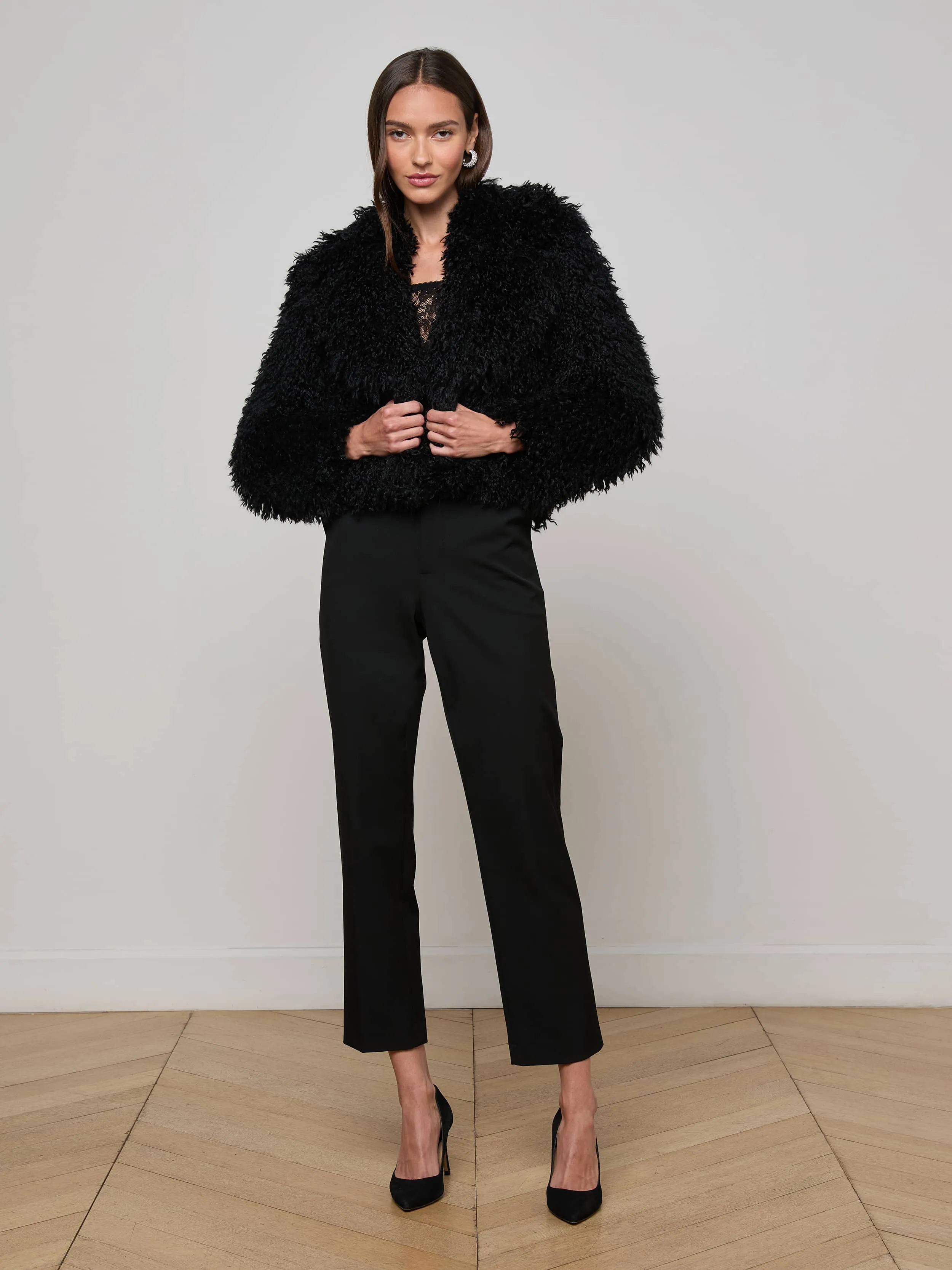 Sport Fit Aura Cropped Faux Fur Jacket