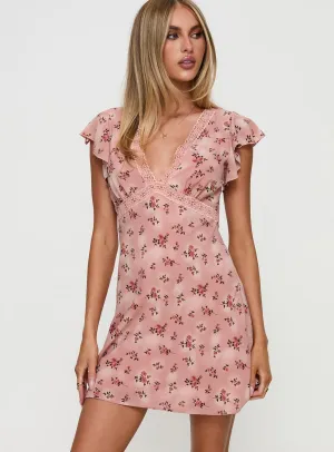 Flexible Layers Aurianna Mini Dress Pink Floral