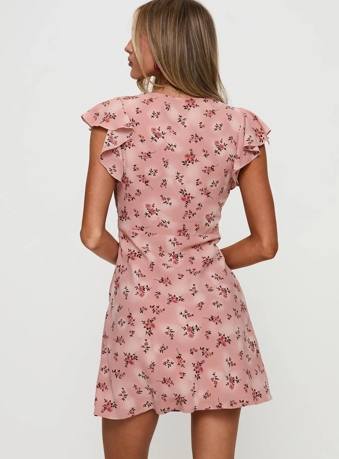 Aurianna Mini Dress Pink Floral Emerging-Brand Bloom Zone