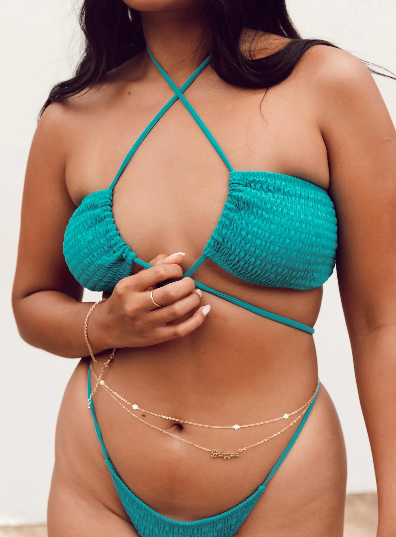 Ava Bikini Top Blue Cheeky-Fit Hypoallergenic Lining