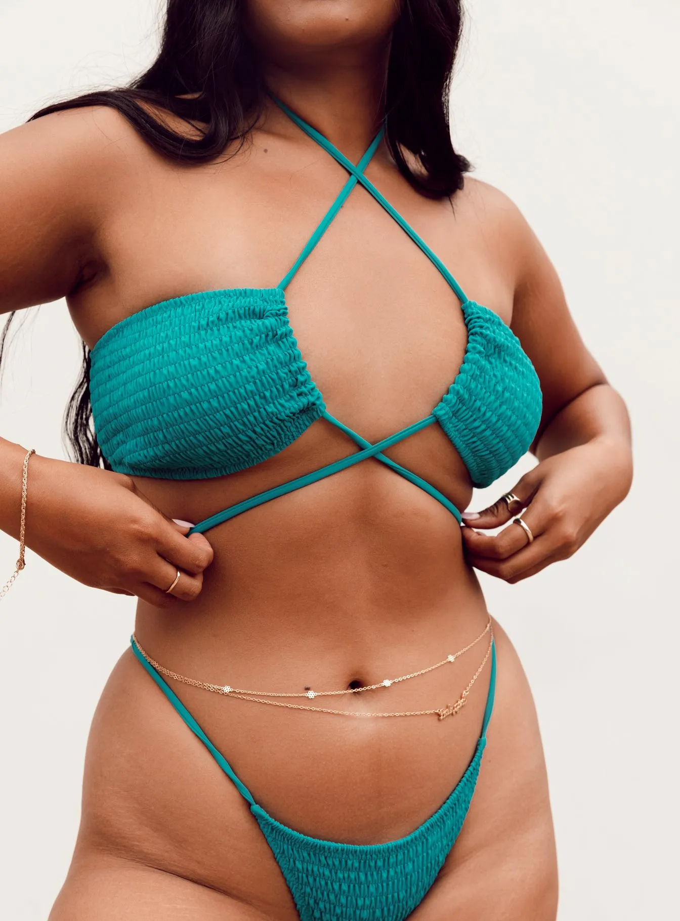 Ava Bikini Top Blue Easy Comfort Rash Guard Material