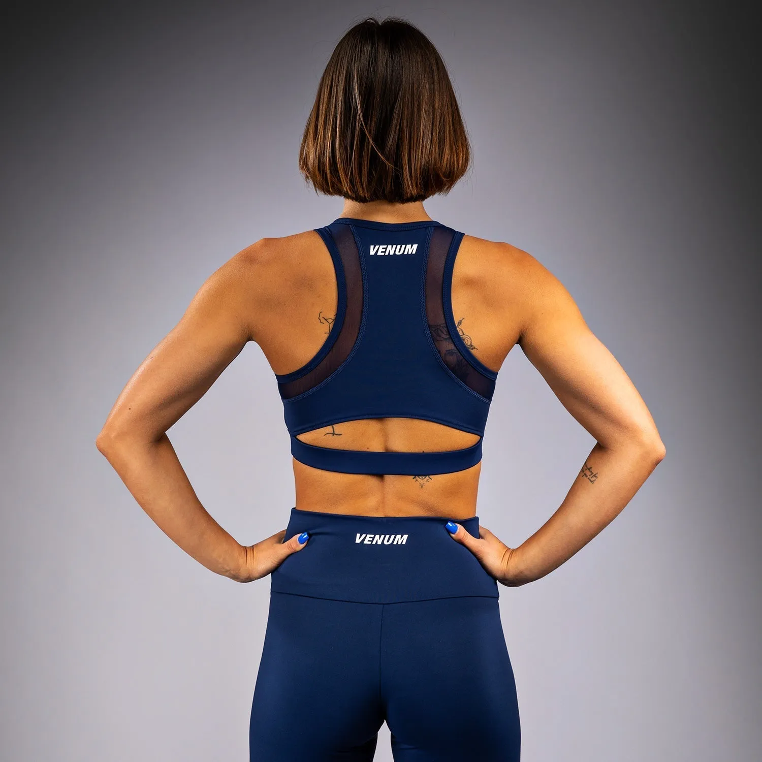 Seam-Free Construction Contrast Stitching Venum Halo Sport Bra - Indigo