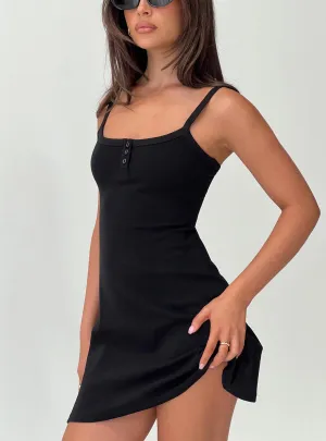 Beachwear Timeless Wearable Baseline Rib Mini Dress Black