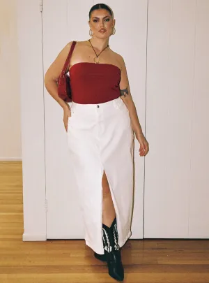 Batkins Maxi Skirt Cream Curve Relaxed Motion